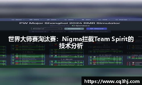 世界大师赛淘汰赛：Nigma拦截Team Spirit的技术分析