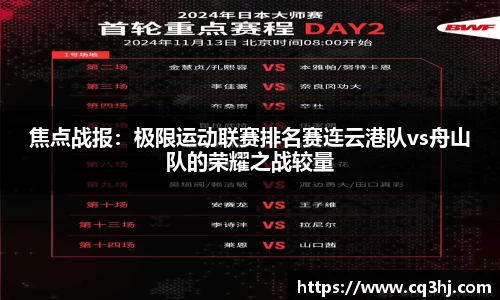 焦点战报：极限运动联赛排名赛连云港队vs舟山队的荣耀之战较量