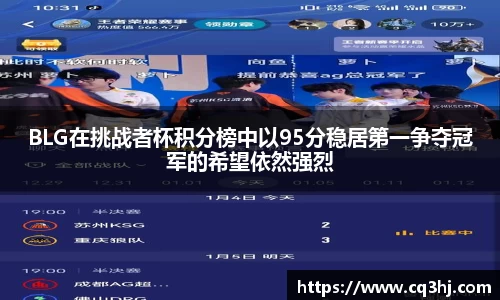 BLG在挑战者杯积分榜中以95分稳居第一争夺冠军的希望依然强烈
